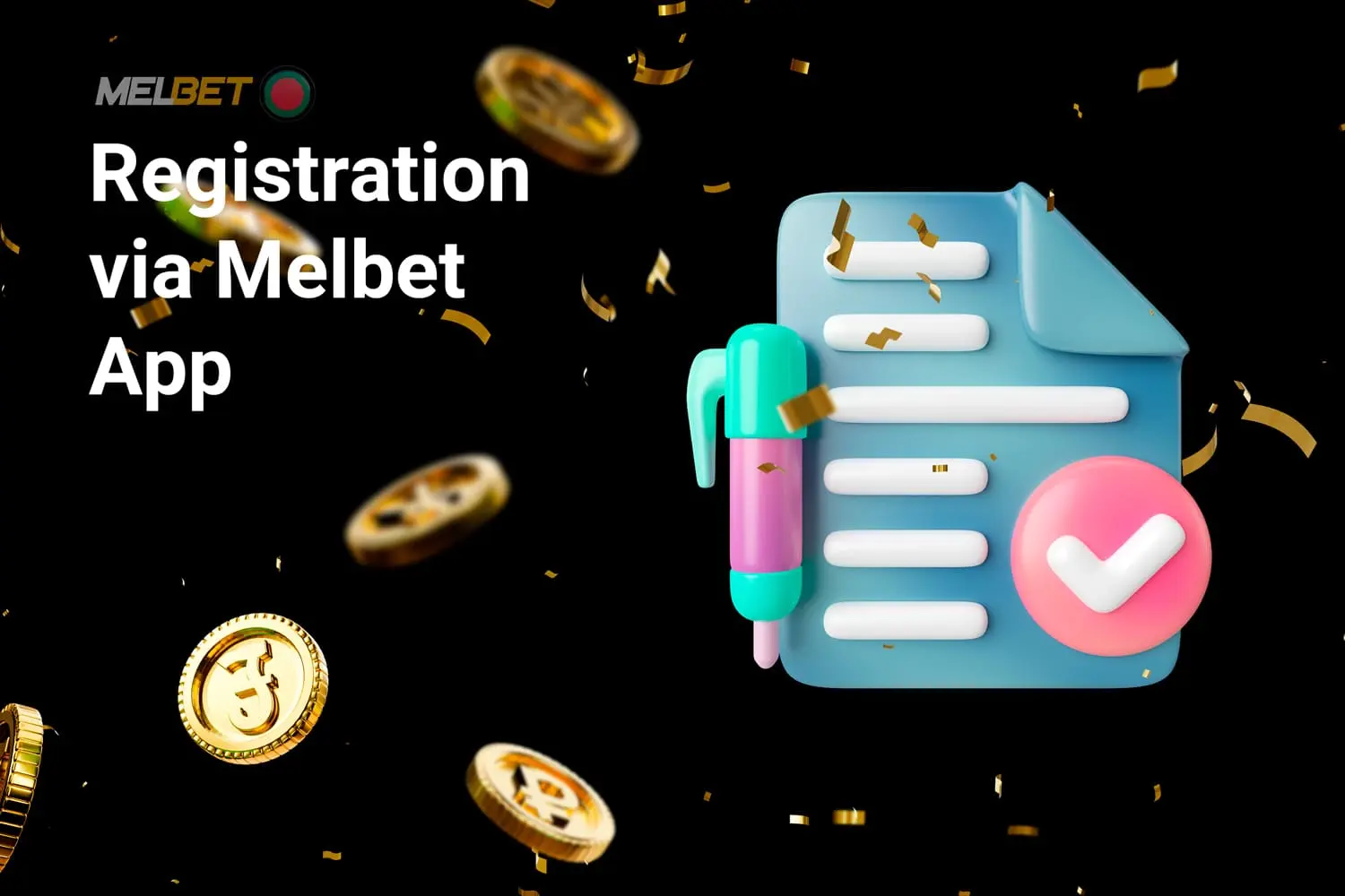 Step-by-step instructions for registering a new account through the Melbet app.